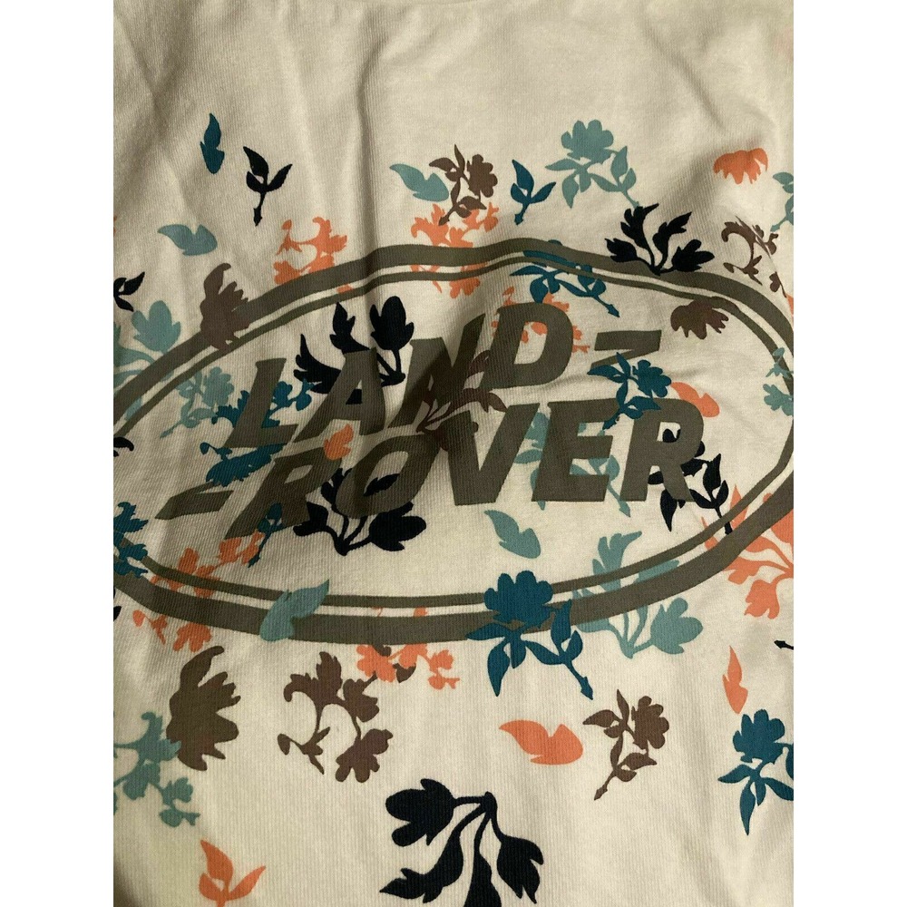 Land Rover Womens‎ Size 10 Shirt Top T-shirt Floral White Pink Blue NEW - Picture 6 of 6